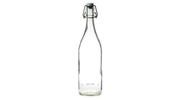 0.5 Litre flip top water bottle with a ceramic top blue washer